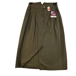 Vintage Woolrich Denim Midi Skirt Size 6 Olive Brown Western Prairie Cabincore